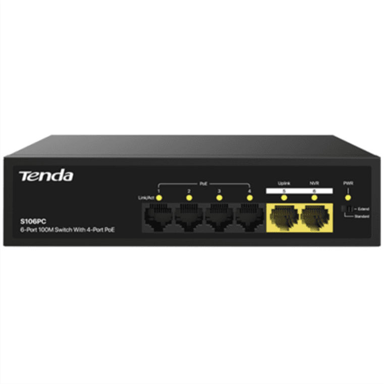Kommutator Tenda S106PC 4 Port PoE+2 Port